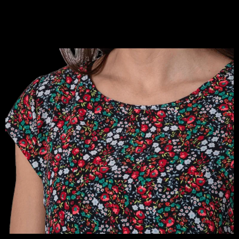 Only Vic Ss Aop Top Wvn Black Svart Online