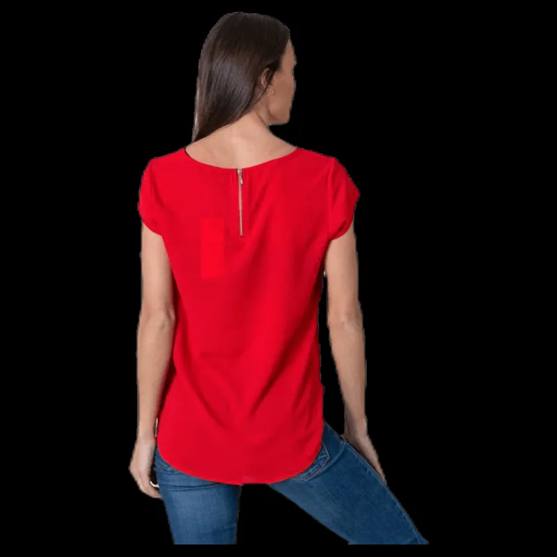 Only Vic S/S Solid Top Red Röd Outlet