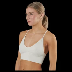 Online Only Vicky Rib Seamless V-neck Top Grey Vit