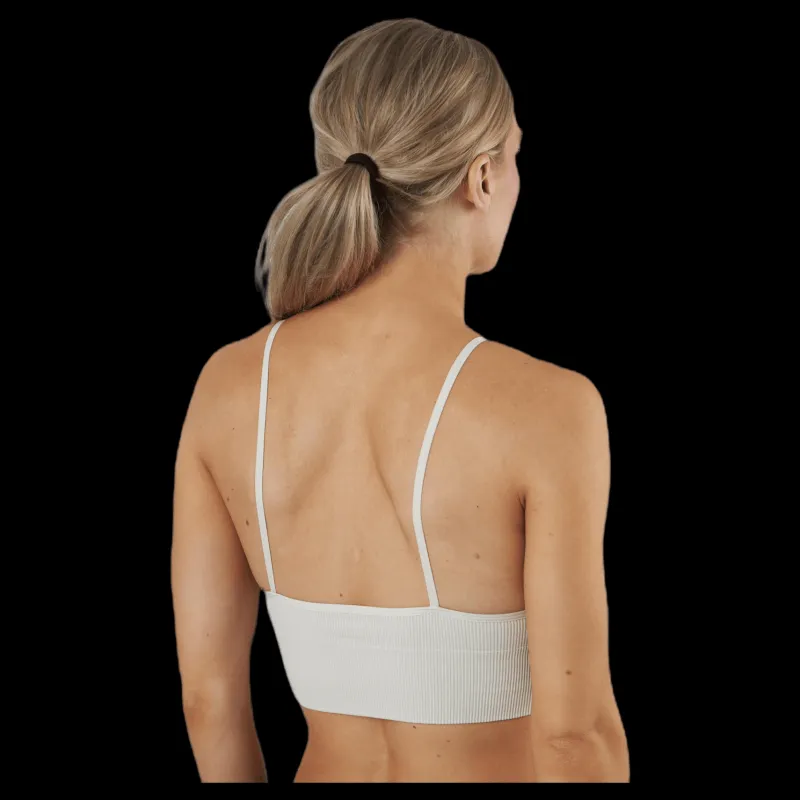Online Only Vicky Rib Seamless V-neck Top Grey Vit