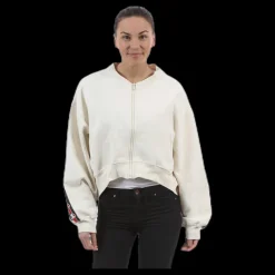 Online Svea Violet Zip Sweat White Vit