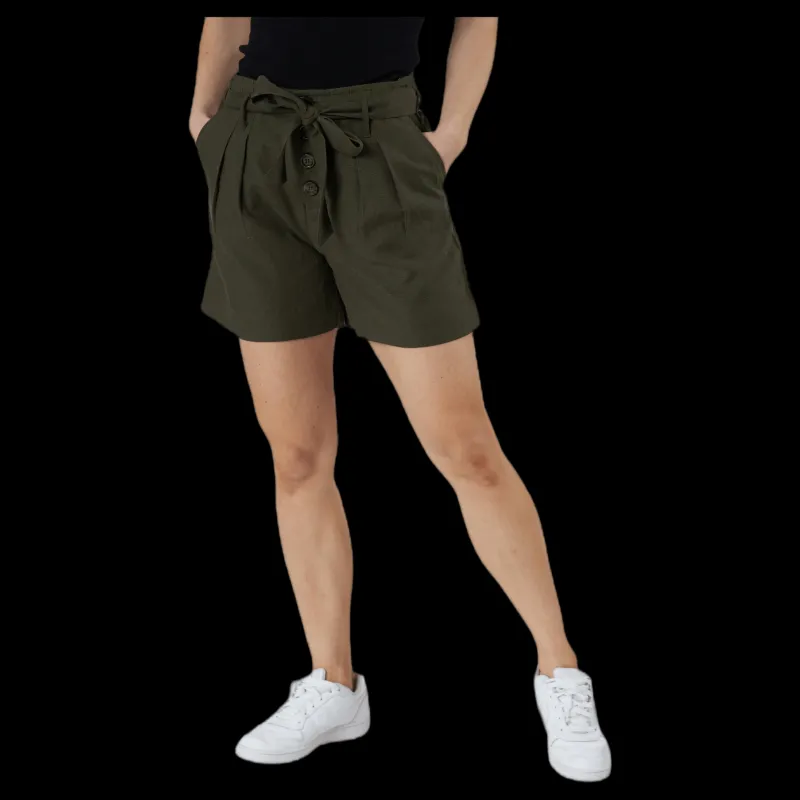 Only Viva Life Hw Belt Shorts Pnt Green Grön Hot