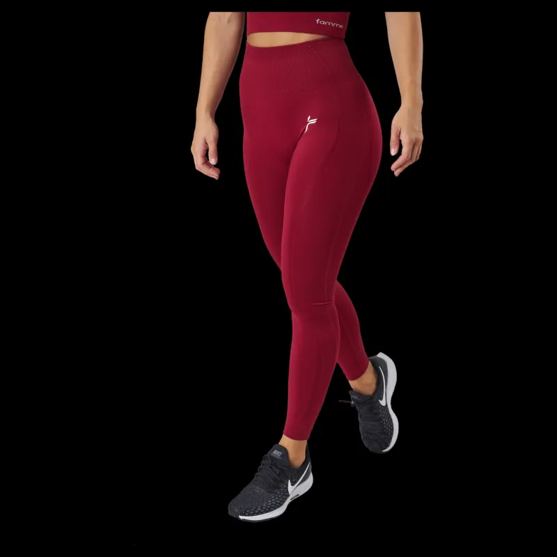 Famme Vortex Tights 2 Dark Red Röd Clearance