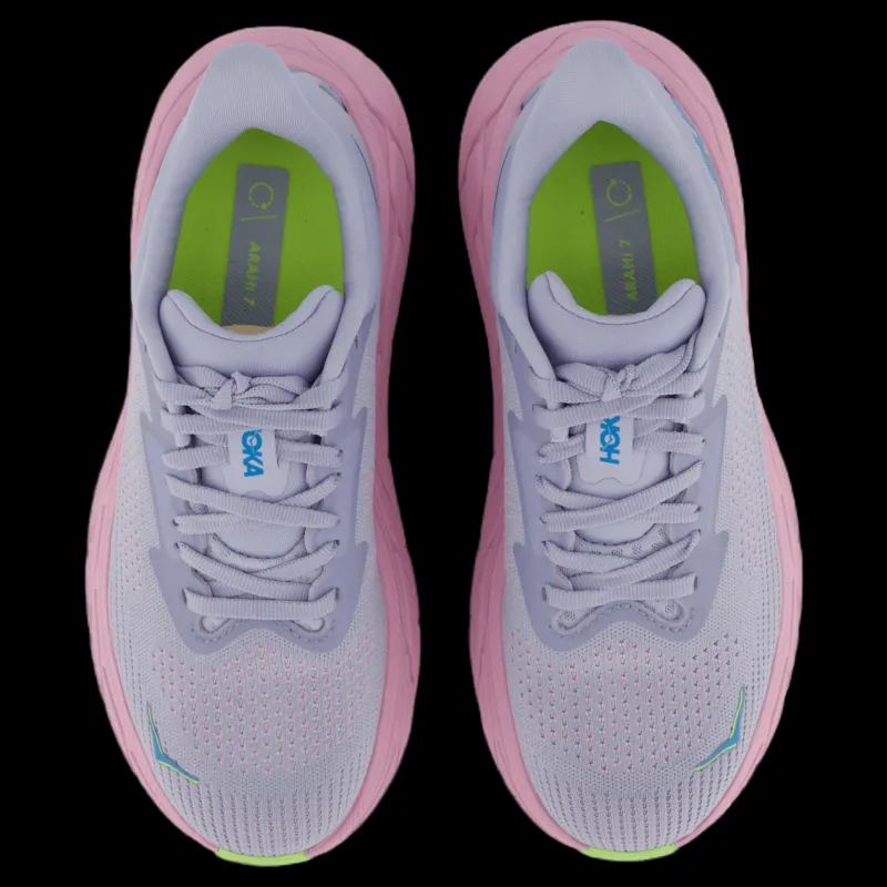 Online Hoka W Arahi 7 Gull / Pink Twilight Rosa