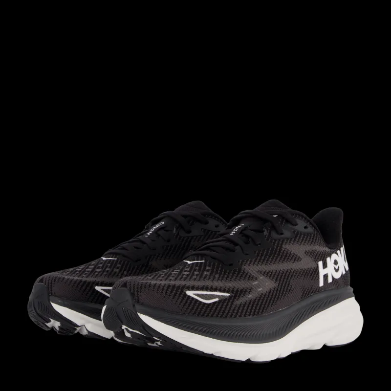 Hoka W Clifton 9 Black / White Svart