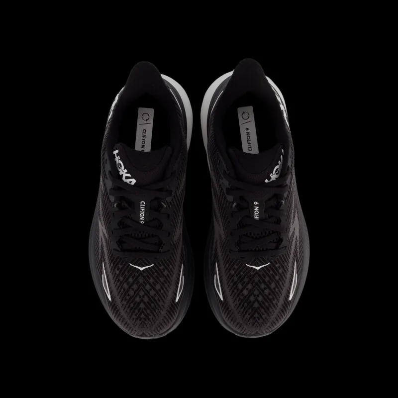 Hoka W Clifton 9 Black / White Svart