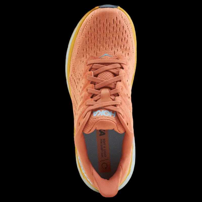 Online Hoka W Clifton 8 Sun Baked / Shell Coral Gul och Rosa