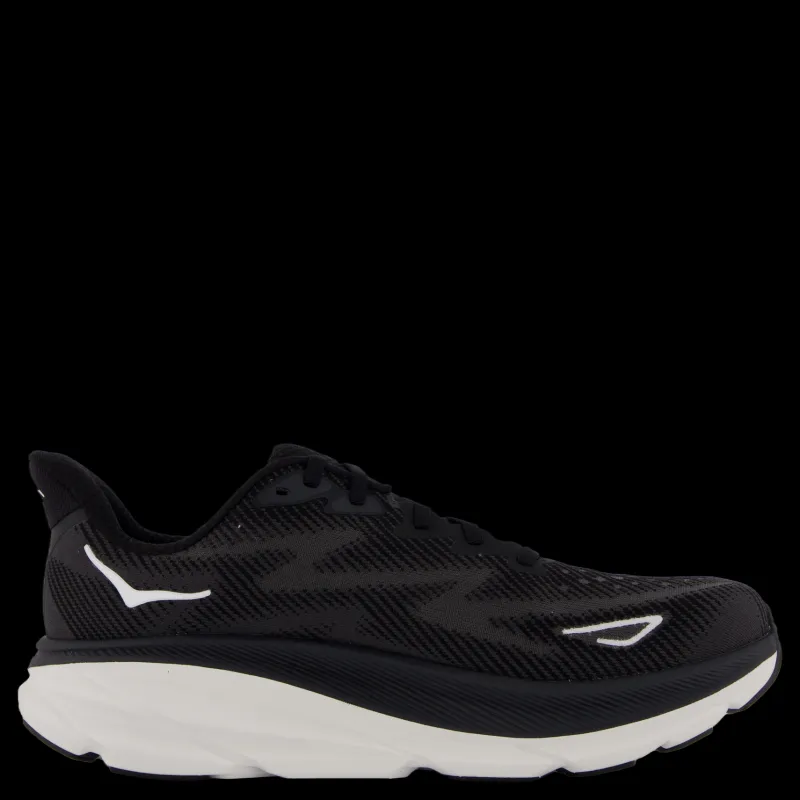 Hoka W Clifton 9 Wide Black / White Svart Sale