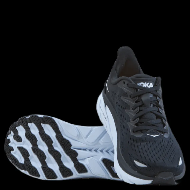 Hoka W Clifton 8 Wide Black / White Svart