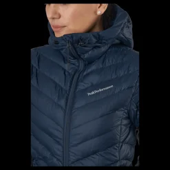 New Peak Performance W Frost Down Hood Jacket Blue Shadow Blå