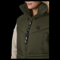 Svea W. Generous Hip Length Vest Dark Army Hot