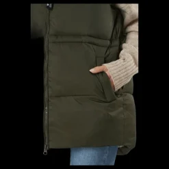 Svea W. Generous Hip Length Vest Dark Army Hot