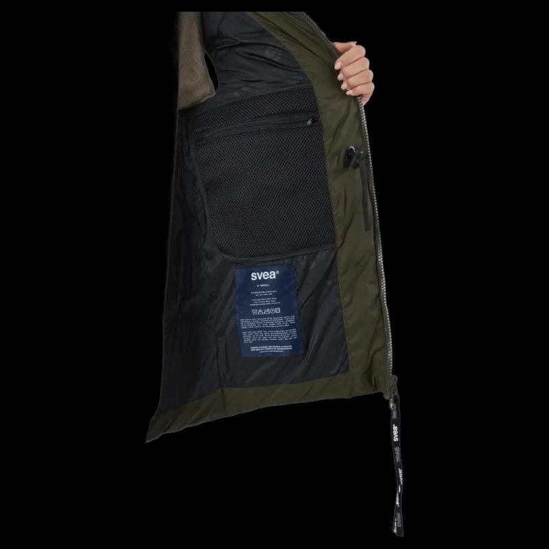 Svea W. Generous Hip Length Vest Dark Army Hot