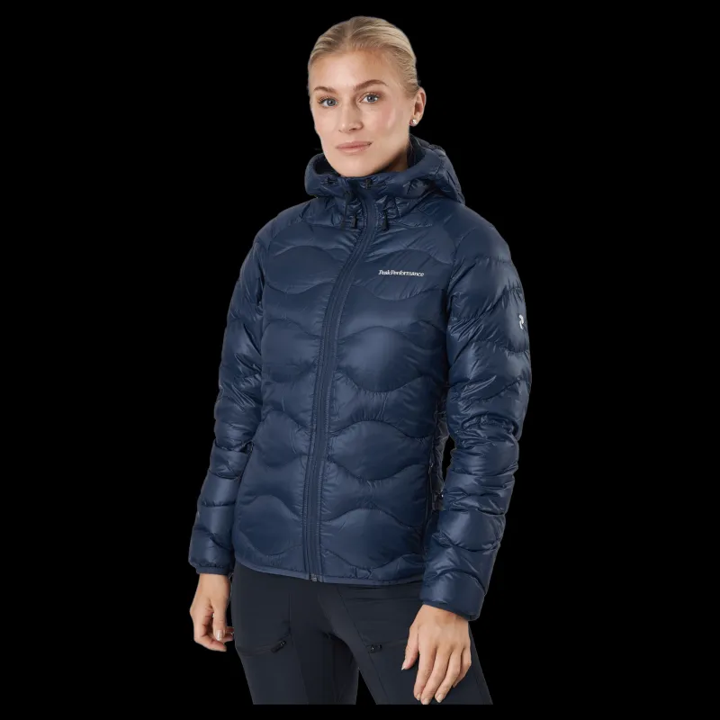 Peak Performance W Helium Down Hood Jacket Blue Shadow Blå New