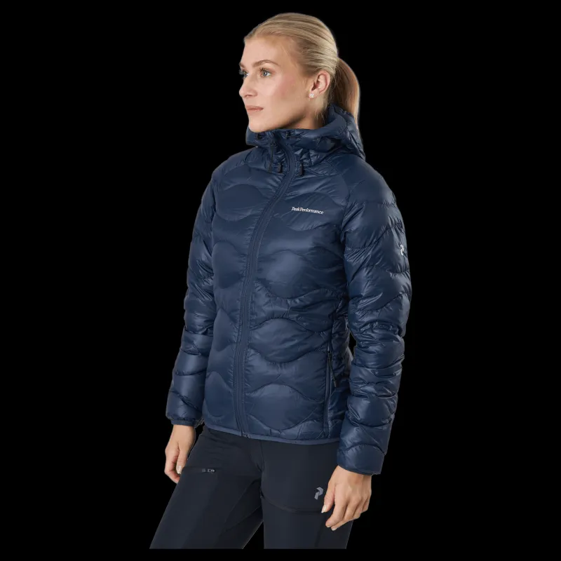 Peak Performance W Helium Down Hood Jacket Blue Shadow Blå New