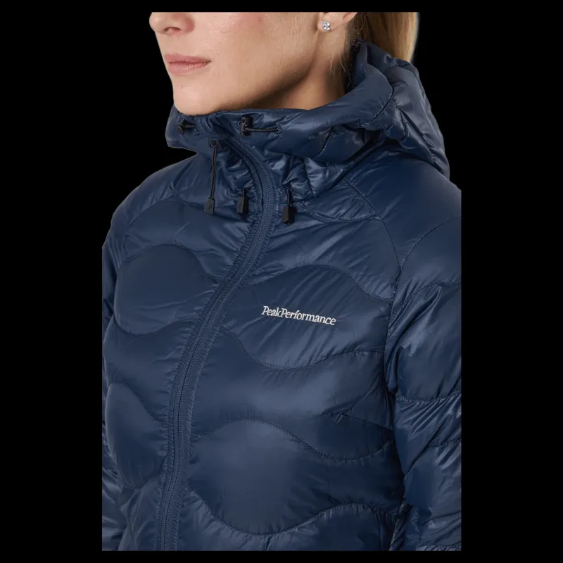 Peak Performance W Helium Down Hood Jacket Blue Shadow Blå New