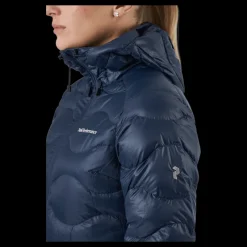 Peak Performance W Helium Down Hood Jacket Blue Shadow Blå New