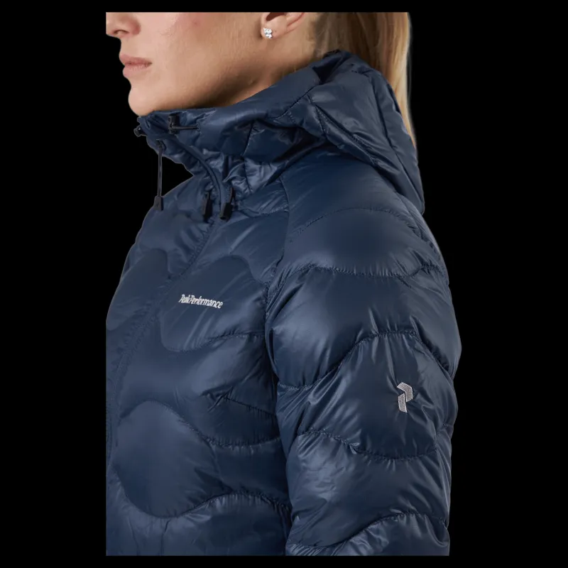 Peak Performance W Helium Down Hood Jacket Blue Shadow Blå New