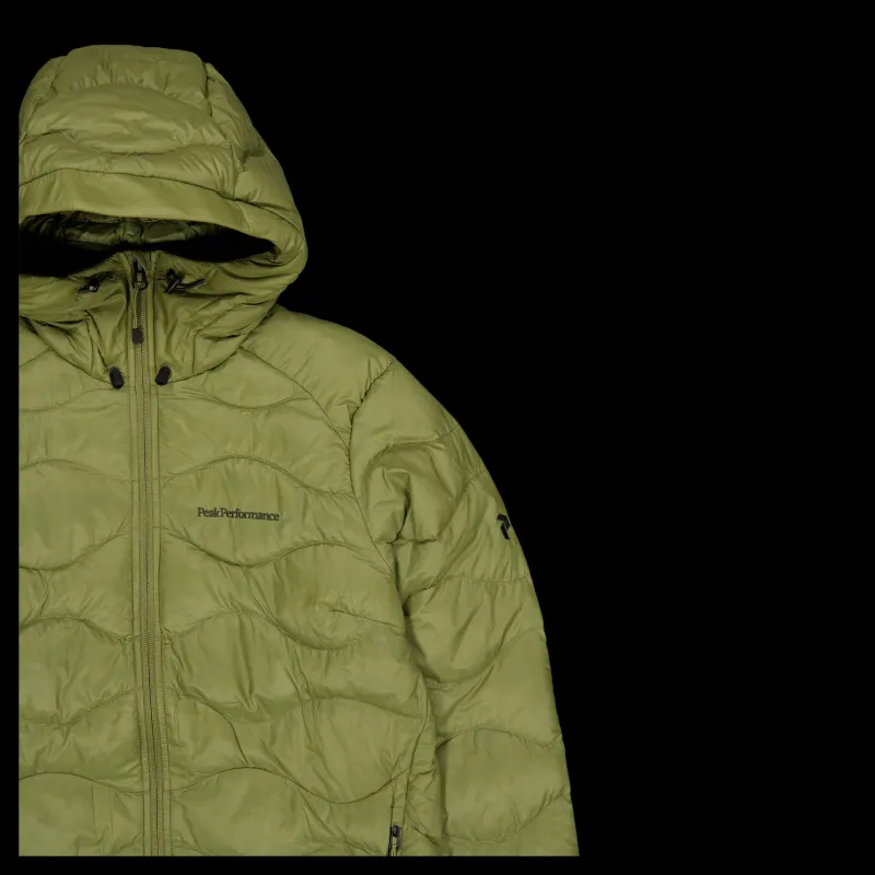 Peak Performance W Helium Down Hood Jacket Snap Green New