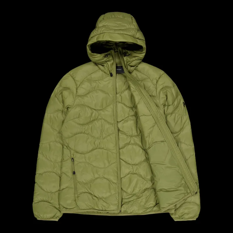 Peak Performance W Helium Down Hood Jacket Snap Green New