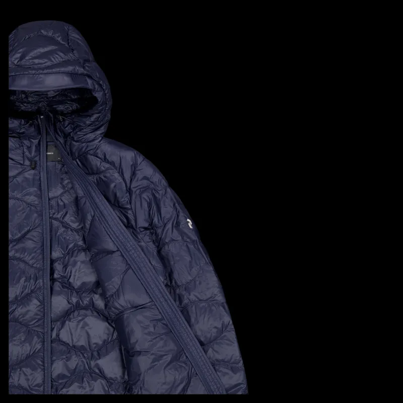 Discount Peak Performance W Helium Down Hood Jacket Blue Shadow Blå