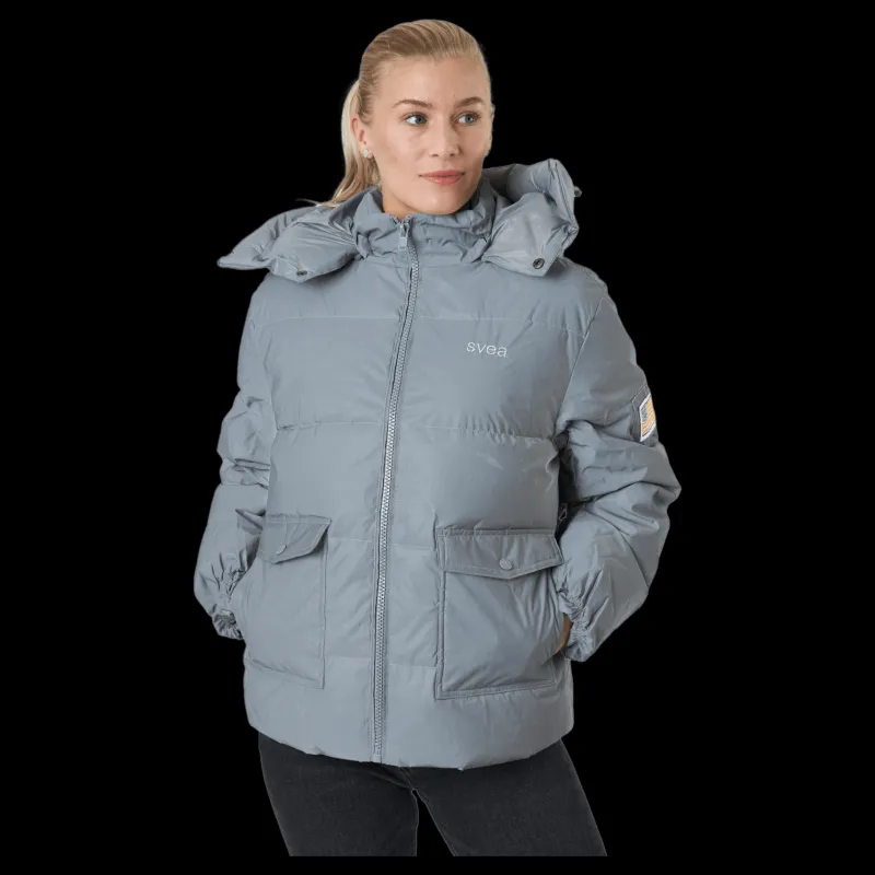 Svea W. Hooded Reflective Puffer Ja Silver Discount