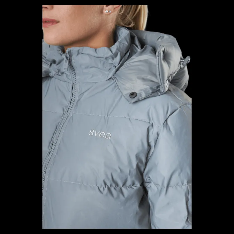 Svea W. Hooded Reflective Puffer Ja Silver Discount