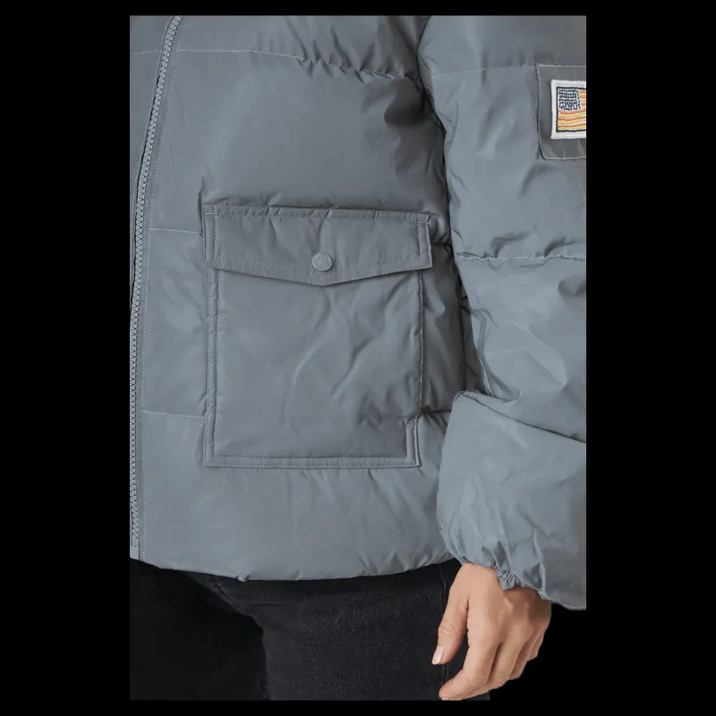 Svea W. Hooded Reflective Puffer Ja Silver Discount