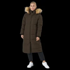 Svea W. Long Slim Padded Parka Brownie Bit Brun Hot