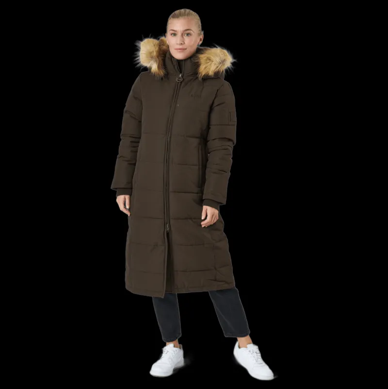 Svea W. Long Slim Padded Parka Brownie Bit Brun Hot