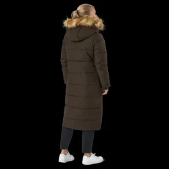Svea W. Long Slim Padded Parka Brownie Bit Brun Hot