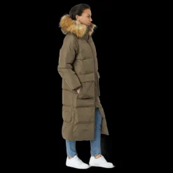 Sale Svea W. Loose Fur Hood Coat Mole