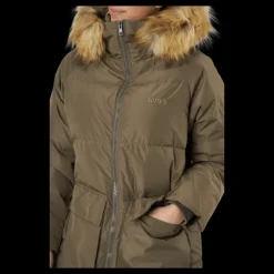Sale Svea W. Loose Fur Hood Coat Mole