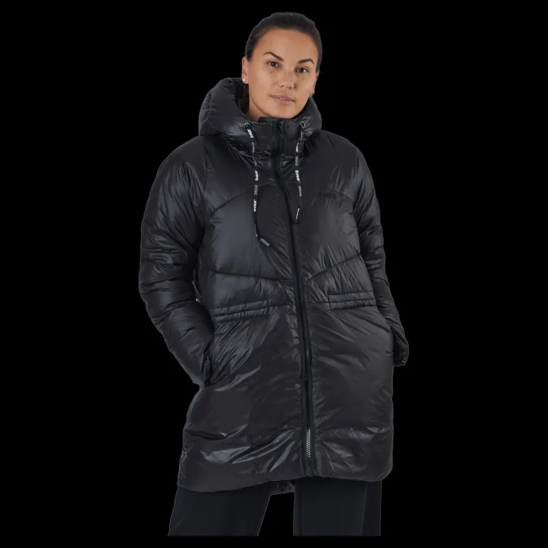 Svea W. Mid Length Shiny Jacket Black Best