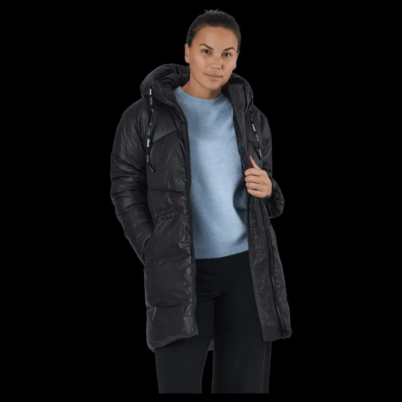 Svea W. Mid Length Shiny Jacket Black Best