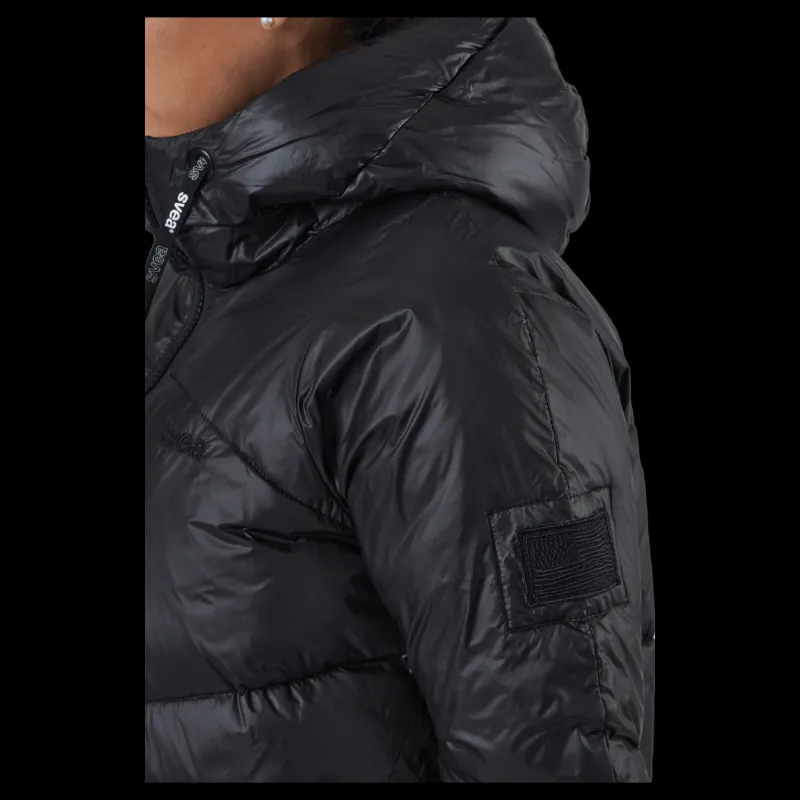 Svea W. Mid Length Shiny Jacket Black Best