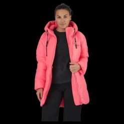 Svea W. Mid Length Shiny Jacket Happy Pink Discount