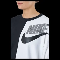 Nike W Nsw Ft Flc Oos Crew Dnc Black/white Svart och Vit Best