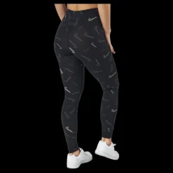 Discount Nike W Nsw Hw Tight Aop Prnt Black/white Svart