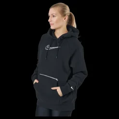 Sale Nike W Nsw Po Hoodie Os Bb Flc Prnt Black/white Svart