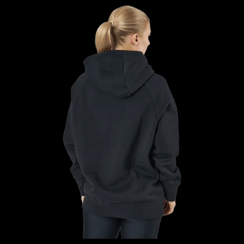 Sale Nike W Nsw Po Hoodie Os Bb Flc Prnt Black/white Svart