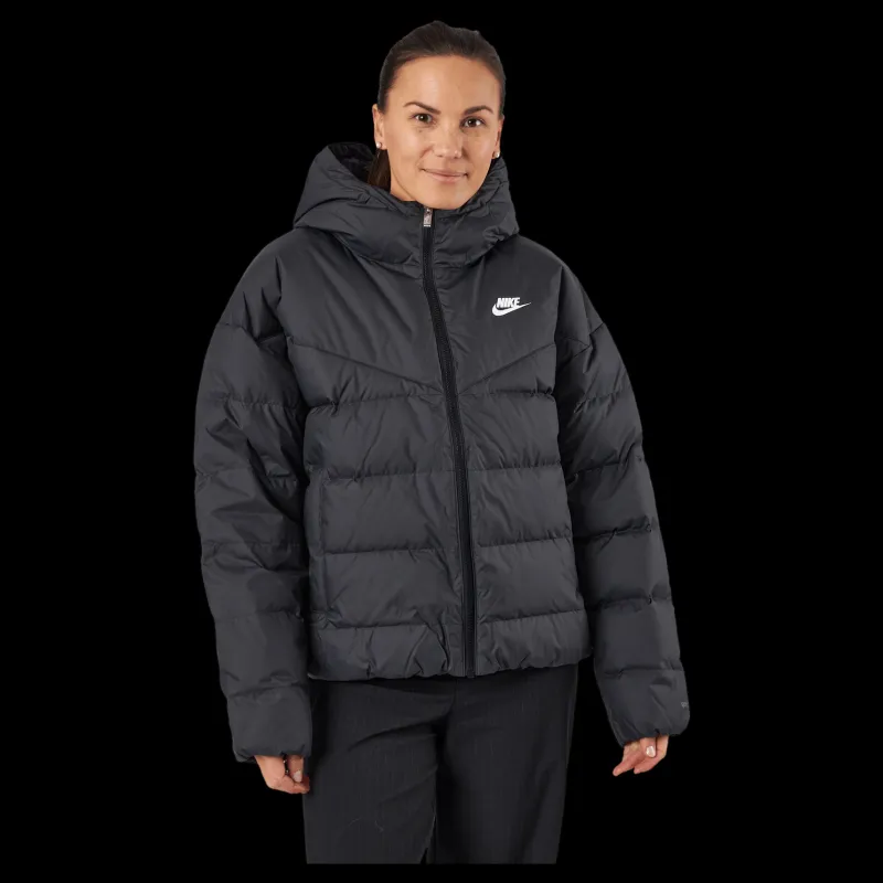 Best Nike W Nsw Sf Dwn Wr Hd Jkt Black/black/white