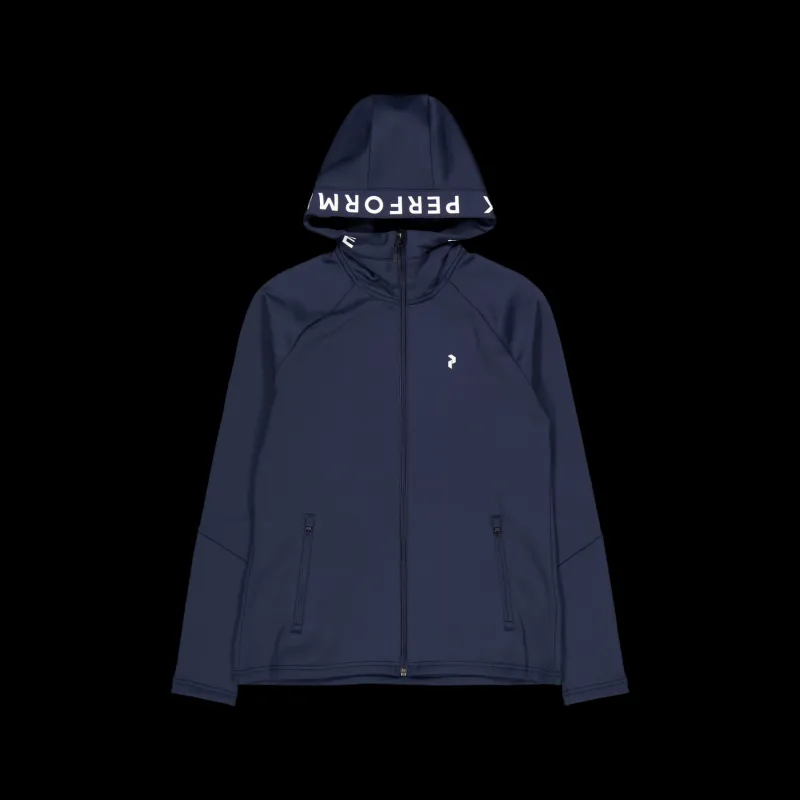 Peak Performance W Rider Mid Zip Hood Blue Shadow Blå Hot
