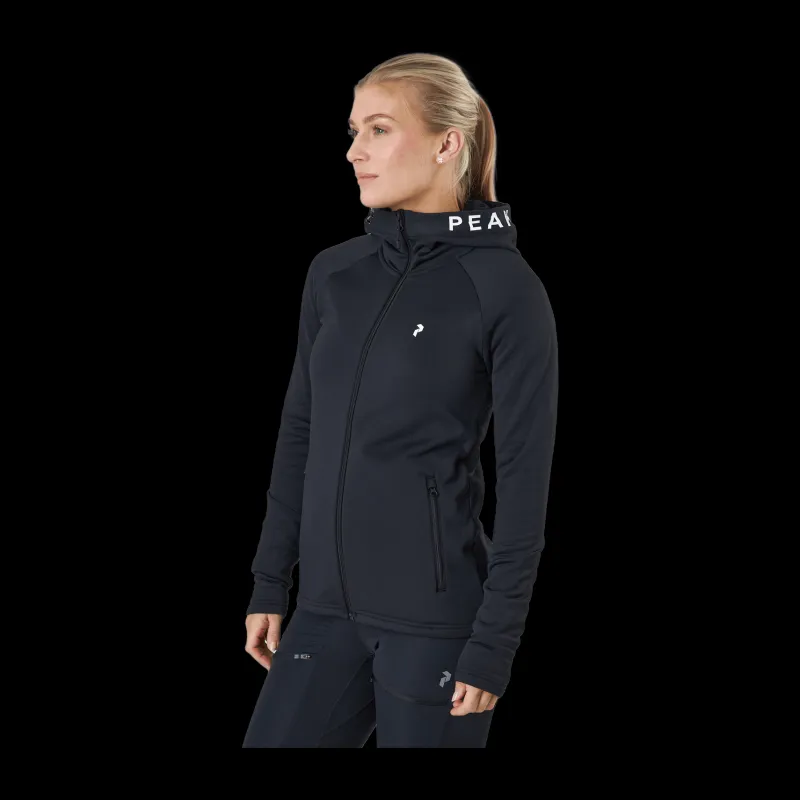 Peak Performance W Rider Zip Hood Black Svart New