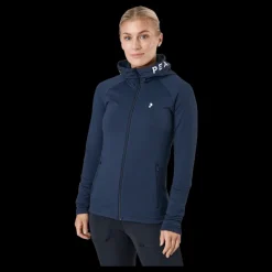 Sale Peak Performance W Rider Zip Hood Blue Shadow Blå