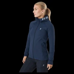Sale Peak Performance W Rider Zip Hood Blue Shadow Blå