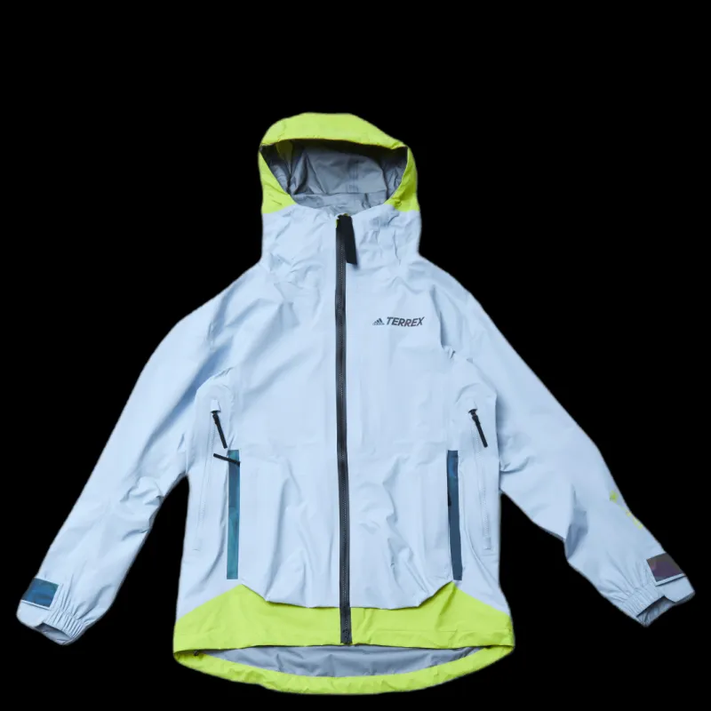adidas W Terrex Myshelter Gore-Tex Active Jacket Halo Blue / Acid Yellow Grå och Gul Hot