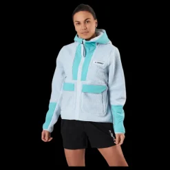 Outlet adidas W Terrex Sherpa Fullzip Fleece Acid Mint / Halo Blue Blå