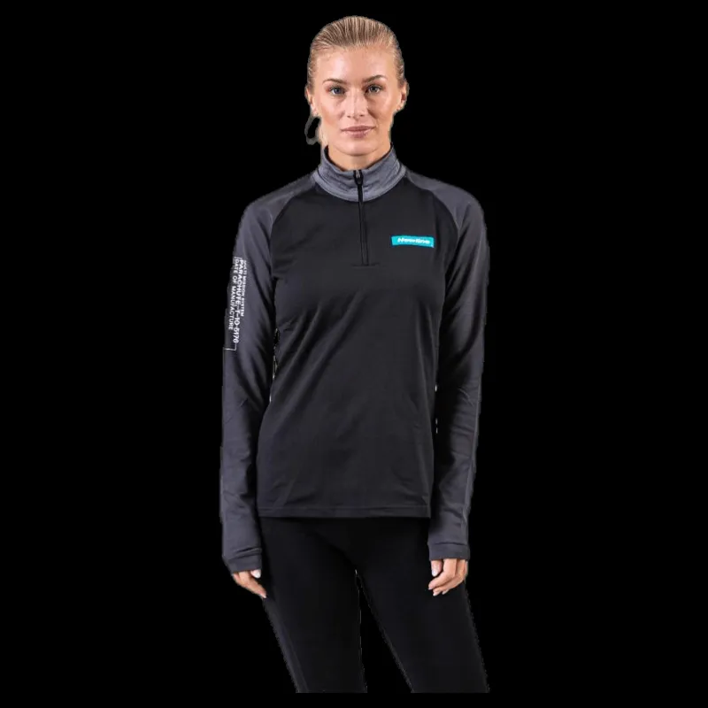 Outlet Newline Warm Zip Shirt Black/Grey Svart och Grå
