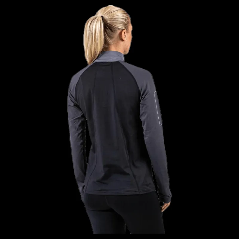 Outlet Newline Warm Zip Shirt Black/Grey Svart och Grå